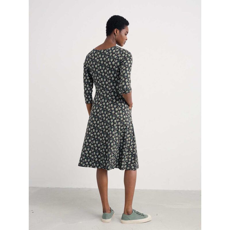 Seasalt Cornwall April Dress Smudge Floral Onyx image number 1